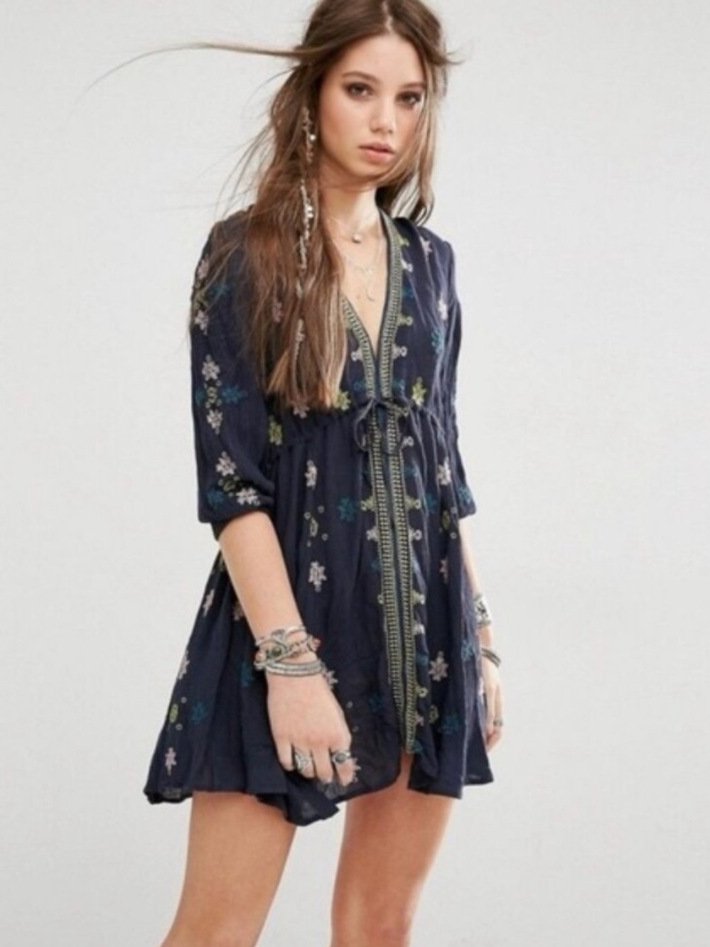 Free People Stargazer Embroidered Dress